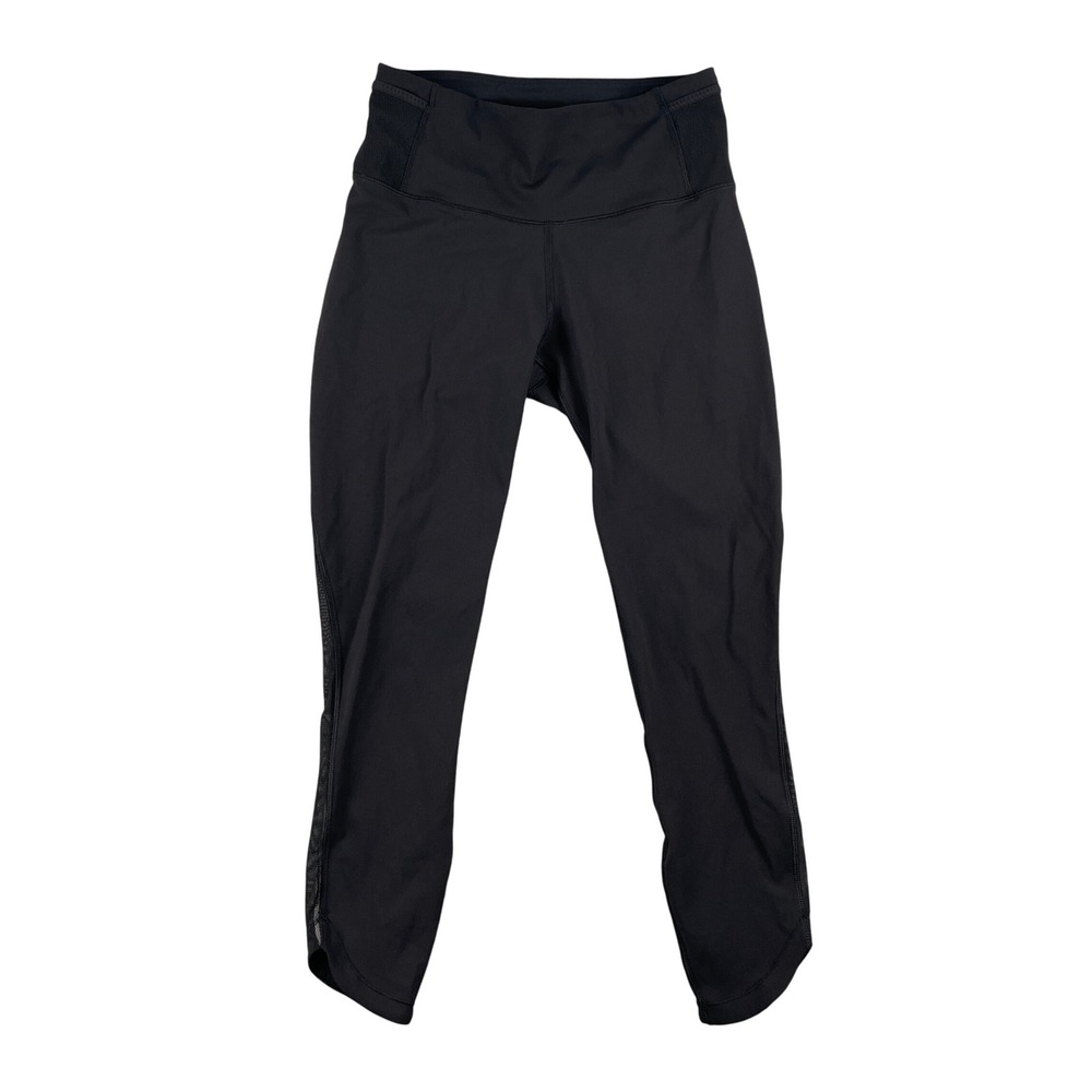 Lululemon Leggings Womens 6 Black High Rise‎ Yoga Pants Tight Compression Logo